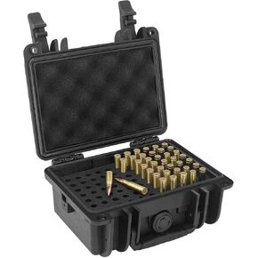 77 Round Bullet Storage Case - Waterproof Ammo Case With EVA Foam - for 308 .243 Winchester, .22 LR.380 ACP 9mm .223 .22-250 Remington