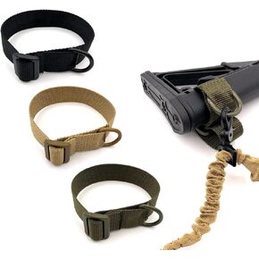 3 Packs Gun Sling Loop Adapter Adjustable Heavy Duty Nylon Shoulder Strap with D Ring EDC Belt Attachment for Shotgun Rifle Buttstock