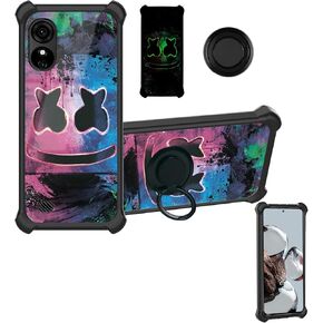 BLU G33 Case Compatible with BLU G33 Phone Case Cover [Hard PC + Soft Silicone][Ring Support] [Luminous Effect] YGH-BQ