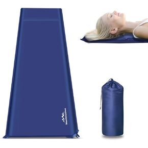 Camping Sleeping Pad Self Inflatable Camping Mattress with Pillow,Lightweight&Compact Sleeping Pad for Travelling,Hiking,Tent,Backpacking(77.2 * 22.8 * 2.4inches) Navy Blue