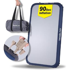 TREKOLOGY Twin Size Air Mattress with Built-in Pump – Durable & Leak-Proof Airbed for Home, Travel & Camping – Compact, Portable, Inflates in 1.5 Minutes for Ultimate Comfort Indoors & Outdoors