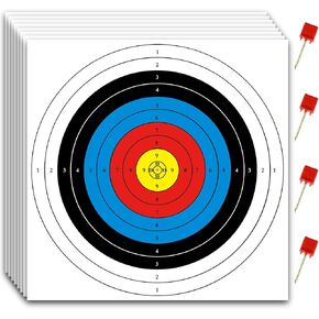 يستهدف Molfuj Archery Paper 20pcs ، أهداف القوس والسهم 23.6 بوصة للصيد الخلفي ، وملحقات الممارسة المستهدفة للرماية (10 حلقات)