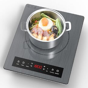 Single Induction Cooktop,1800W 12 inch Induction Cooktops 110V Plug in with 9 Power Levels Settings Child Safety Lock & Timer