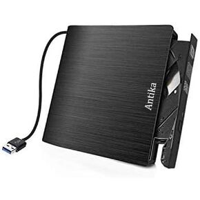 External CD Drive USB 3.0 Portable Slim External DVD Drive CD DVD +/-RW ROM Rewriter Burner Writer/Player for MacBook Pro Laptop/Desktops Win 7/8.1/10