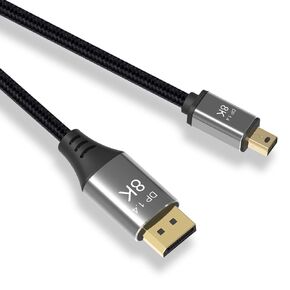 Mini DP to DisplayPort Cable 8K(7680X4320)@60Hz 4K@144Hz DisplayPort 1.4 Bi-Directional Transmission DisplayPort to Mini DisplayPort 8K Cable (2M)