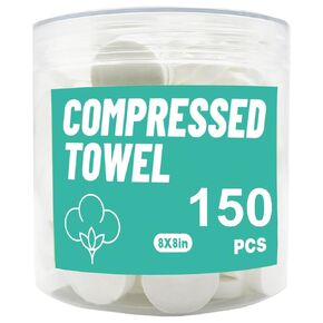 Disposable Face Towel, Compressed Towels, Coin Towel for Travel Camping Hiking, Magic Towel Portable Soft Tissue Wipes Hand Face Home Beauty (150 piece, 8×8inch)