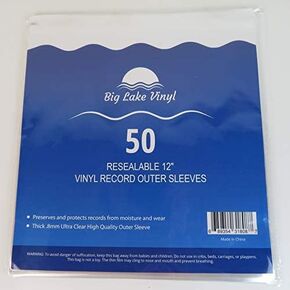 50 Vinyl Record Resealable Outer Sleeve for 12" LP, Gatefolds and Double Albums | Ultra Clear Ultimate Protection For Your Collection
