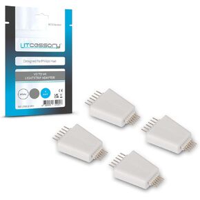 Litcessory V3 to V4 Lightstrip Adapter for Philips Hue Lightstrip Plus (4 Pack, White)