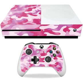 MightySkins Glossy Glitter Skin for Microsoft Xbox One S - Pink Camo | Protective, Durable High-Gloss Glitter Finish | Easy to Apply, Remove, and Change Styles | Made in The USA