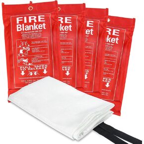 Emergency Fire Blanket 2 Pack - 40" x 40" Fireproof Fiberglass Safety Blanket for Home, Kitchen, Camping, and Office - Fire Extinguishing, Flame Retardant, Fire Prevention Cloth, Fire Out Blankets