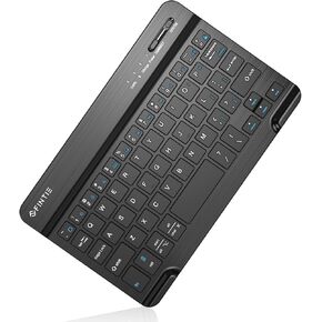 FINTIE 8-Inch Ultrathin Wireless Bluetooth Keyboard for iPad Samsung Tablet, iPhone Smartphone, iOS, Android Tablets Phone, Black