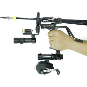 HBG Fishing Slingshot Kit Hunting Outdoor Catapult Wrist High Velocity Fishing Arrows Sling Bow Professional Adjustable Shooting Archery Arrows with Rubber Bands,Arrow Brush,Fishing Reel,Flashlight