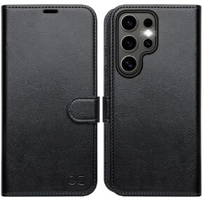 OCASE Compatible with Galaxy S25 Ultra Wallet Case, PU Leather Flip Folio Case with Card Holders RFID Blocking Kickstand [Shockproof TPU Inner Shell] Protective Phone Cover 6.9 Inch 2025, Black