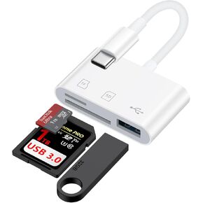 USB C SD Card Reader for Samsung Galaxy S25 S24 FE Ultra S23 S22 S21,High Speed Type C Micro SD Memory Card Reader USBC to SD Card Reader Adapter for Google Pixel 9 Pro 8 7, iPhone 16 15 Pro Max/Plus