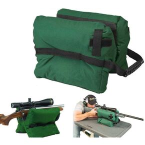Unfilled Front Shooter's Gun Rest Sand Bags Rifle Shooting Bench Steady Green