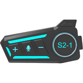 Motorcycle Bluetooth Headset Speaker Skiing Earphone Waterproof Bluetooth Helmet Headset with Noise Cancellation Ultra-Thin Wireless Bluetooth Headphones for All Helmets (RGB Light)