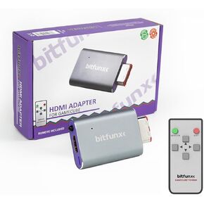 NGC HDMI Adapter - Supports 2X Line Doubler and Scanline, Includes IR Remote Control, Plug & Play Video Game Adapter with No Lag, AV to HDMI Adapter for NGC DOL-001 Console