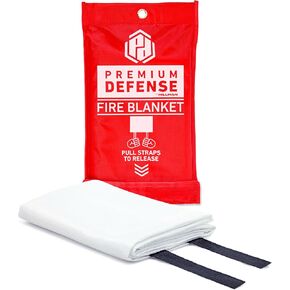 Premium Defense Fire Blanket, Fire Blanket for Home and Kitchen Emergency, Fire Extinguisher, Flame Suppression, Fiberglass