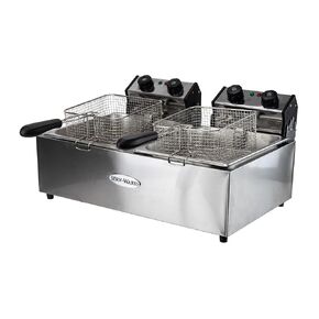 EF-06L-2 Fryer, Electric, countertop, Twin Fry pots, 20-55/64"W x 18-7/64"D x 13-3/8"H, 1.5 gal. (6 Liter) Oil Capacity per Basin, 140°F to 375°F Temperature Range, Over Heat Protection