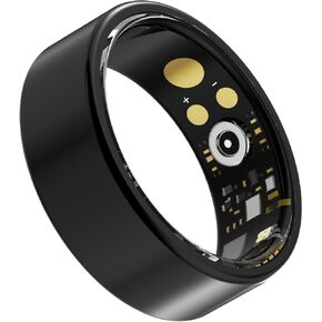 Smart Ring with Charge Box for Women Men Health Ring Sleep Heart Rate Blood Pressure Oxygen Tracking Step Counting Family Care Long Battery Life IP68 Compatible with iOS Android (Black, 14)