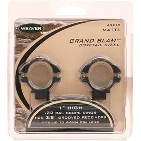 Weaver Grand Slam .22 Rings, 1", High-Grade, Matte Finish for Enhanced Durability