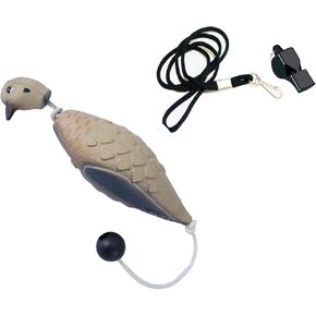 Morning Dove Duck Dummy and Whistle Hunting Dog Training - Black - Bumper Dummy Waterfowl Game Retrieval for All Sporting Dog