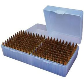 MTM Ammo Box 200 Round Flip-Top 223 204 Ruger 6x47, clear blue (RS200-24)