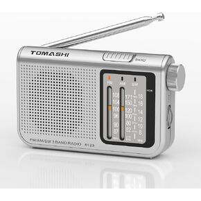 Portable AM FM Shortwave Radio – 3-Band Transistor Radio with Telescopic Antenna, Large Tuning Knob, Battery Powered, 3.5mm Headphone Jack