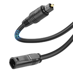 MEIRIYFA Optical Audio Extension Cable, 1.5M Toslink Digital Optical Audio Cable Male to Female Fiber Optic Cable for Home Theater Soundbar TV Amplifier (Black)