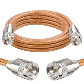 XRDS -RF 6FT RG8X Coaxial Cable with UHF Male PL259 Connectors, Solid Copper Core, Braided Shield, CB Cable for Ham Radio, HF Radio, and Communication Devices