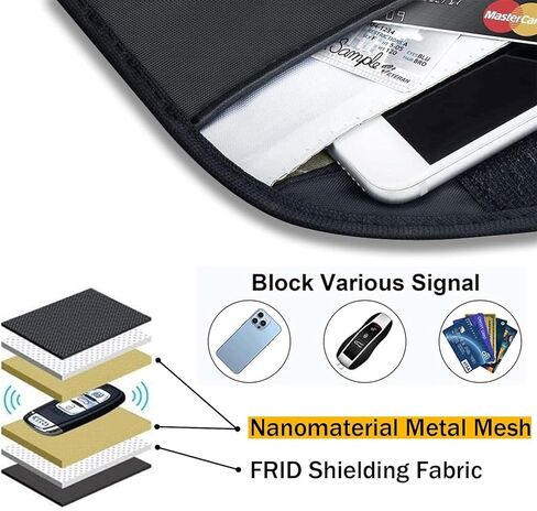 أكياس Aozbz 2 Pack Faraday ، وحقيبة Faraday التي تمنع Faraday لمفاتيح السيارات ومحافظة Pouch Pouch Pouch المحفظة على الهاتف الخليوي و WiFi/NFC/GSM/LTE GPS in Kuwait