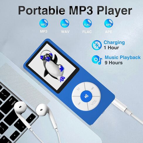 MP3 Player with 32GB TF Card,Built-in HD Speaker,Portable HiFi Music Player with Video/Voice Recorder/FM Radio/Photo Viewer/E-Book Player for Kids in Saudi Arabia