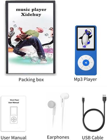 MP3 Player with 32GB TF Card,Built-in HD Speaker,Portable HiFi Music Player with Video/Voice Recorder/FM Radio/Photo Viewer/E-Book Player for Kids in Saudi Arabia