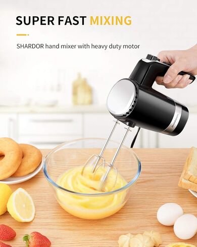 خلاط يدوي Shardor قوي 300 واط فائق الطاقة خلاط يدوية كهربائية مع توربو لخلط ملفات تعريف الارتباط والكعك والكعك ومقاتلي العجين in Kuwait