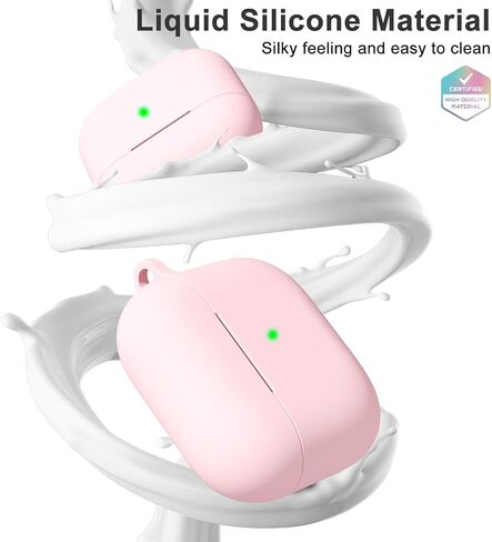 Oakxco لحافظة Airpods Pro الجيل الثالث، حافظة Airpods 3 Gen من السيليكون، حافظة Airpods من الجل المطاطي الناعم للنساء والفتيات اللطيفة، غطاء واقٍ بقفل، برتقالي نيون in Saudi Arabia