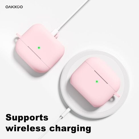 Oakxco لحافظة Airpods Pro الجيل الثالث، حافظة Airpods 3 Gen من السيليكون، حافظة Airpods من الجل المطاطي الناعم للنساء والفتيات اللطيفة، غطاء واقٍ بقفل، برتقالي نيون in Saudi Arabia