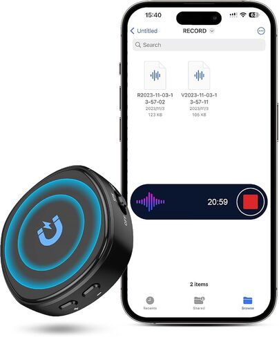 64GB Digital Voice Recorder with Playback - 3072Kpbs HD Dual Microphone Tape Voice Recorder with Noise Reduction, 4800 Hours Audio Recording Device for Interviews/Meetings/Courses in Saudi Arabia