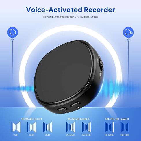 64GB Digital Voice Recorder with Playback - 3072Kpbs HD Dual Microphone Tape Voice Recorder with Noise Reduction, 4800 Hours Audio Recording Device for Interviews/Meetings/Courses in Saudi Arabia