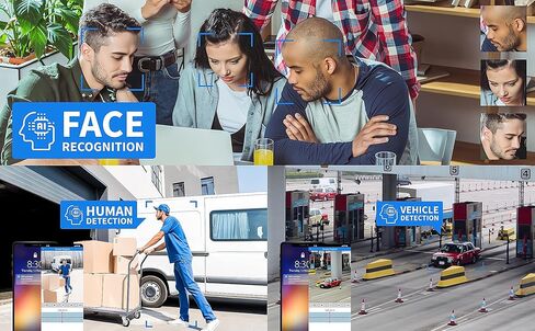 GW Security 16 Channel 12mp NVR 4K Color Color Light Vision نظام كاميرا أمان إنذار صوتي في اتجاهين مع (16) 8 ميجابكسل من الذكاء الاصطناعي/الكشف عن الوجه/الكشف عن السيارة 135 درجة in Kuwait