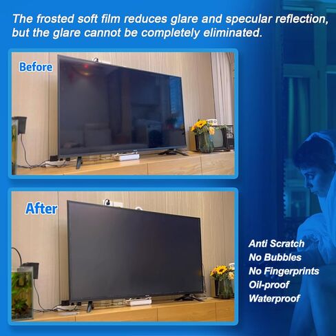 Anti Glare Film for TV 75 inch,Anti Blue Light Relieve Eye Strain and Reduce TV Screen Glare,75 inch Glare Film,75 inch TV Screen Protector Film Outdoor Indoor in Kuwait