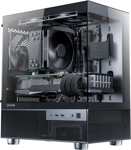 Aqua 3 Air, Micro ATX Case, MATX PC Case with 3 X 120mm 3-Pin Non-PWM Fans (No ARGB) Pre-Installed, Panoramic View Tempered Glass Front & Side Panel, with Type C Port, Black in Saudi Arabia