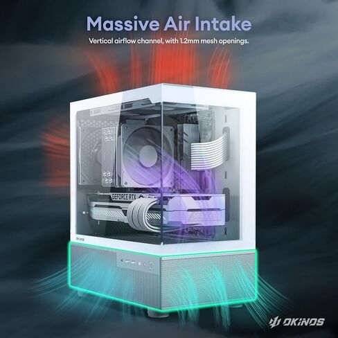 Aqua 3 Air, Micro ATX Case, MATX PC Case with 3 X 120mm 3-Pin Non-PWM Fans (No ARGB) Pre-Installed, Panoramic View Tempered Glass Front & Side Panel, with Type C Port, Black in Saudi Arabia