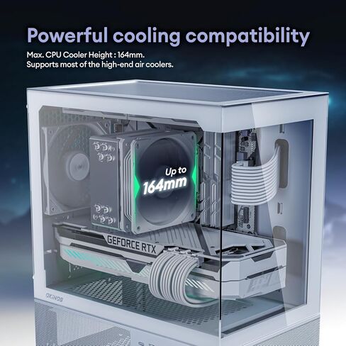 Aqua 3 Air, Micro ATX Case, MATX PC Case with 3 X 120mm 3-Pin Non-PWM Fans (No ARGB) Pre-Installed, Panoramic View Tempered Glass Front & Side Panel, with Type C Port, Black in Saudi Arabia