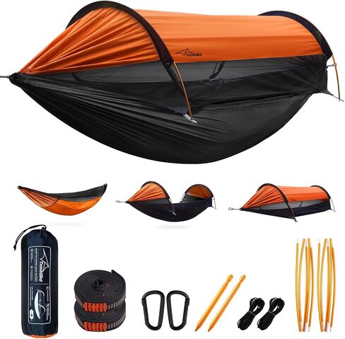 Camping Hammock Tent with Mosquito Net and Sunshade, Extra Large for 2 Person, Lightweight Hanging Hammocks Tree Straps, Bivvy Ground Tent for Outside, Hiking, and Travel in Kuwait