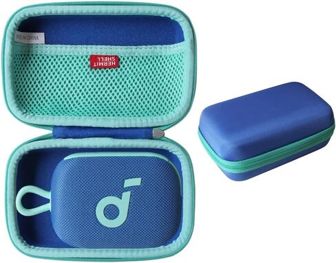 Hermitshell Hard Travel Case for Soundcore Select 4 Go Bluetooth Speaker by Anker (Only Case) (Blue+Green Zipper) in Kuwait