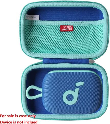 Hermitshell Hard Travel Case for Soundcore Select 4 Go Bluetooth Speaker by Anker (Only Case) (Blue+Green Zipper) in Kuwait