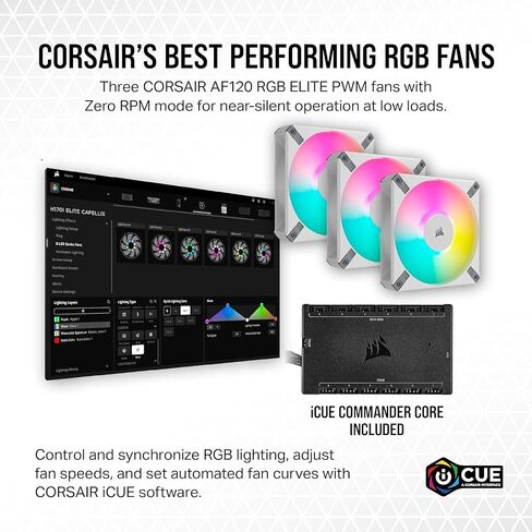 CORSAIR ICUE H150I ELITE CAPELLIX XT Desktop Liquid CPU COWER -Three AF120 RGB Elite Fans -360MM CHARIATIAR -INTEL LGA 1700 ، 1200 ، 115X ، 2066 ، AMD® AM5 ، AM4 شملت ICUE COLLANDER -WHITE (متجددة) in Saudi Arabia