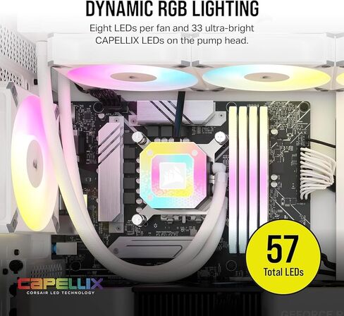 CORSAIR ICUE H150I ELITE CAPELLIX XT Desktop Liquid CPU COWER -Three AF120 RGB Elite Fans -360MM CHARIATIAR -INTEL LGA 1700 ، 1200 ، 115X ، 2066 ، AMD® AM5 ، AM4 شملت ICUE COLLANDER -WHITE (متجددة) in Saudi Arabia