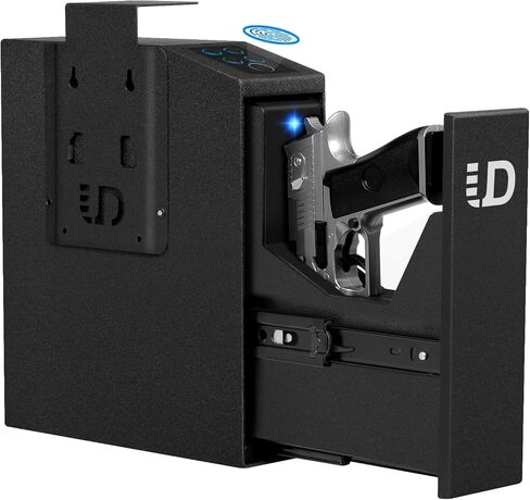 Urban Deco Handgun Gun Safe for Nightstand, Desk, Bed Side - Pistol Safe, Hand Gun Safe for Car, Biometric Gun Safe for Handgun with Fingerprint, PIN Code, Key Access in Saudi Arabia