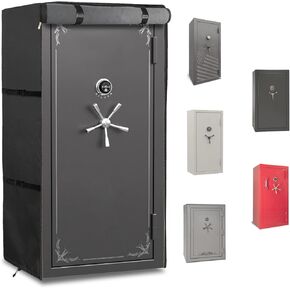 Heavy Duty 600D Waterproof Dustproof Gun Safe Cover for Rifles and Pistols - Concealed Gun Cabinet Cover with Plush Liner